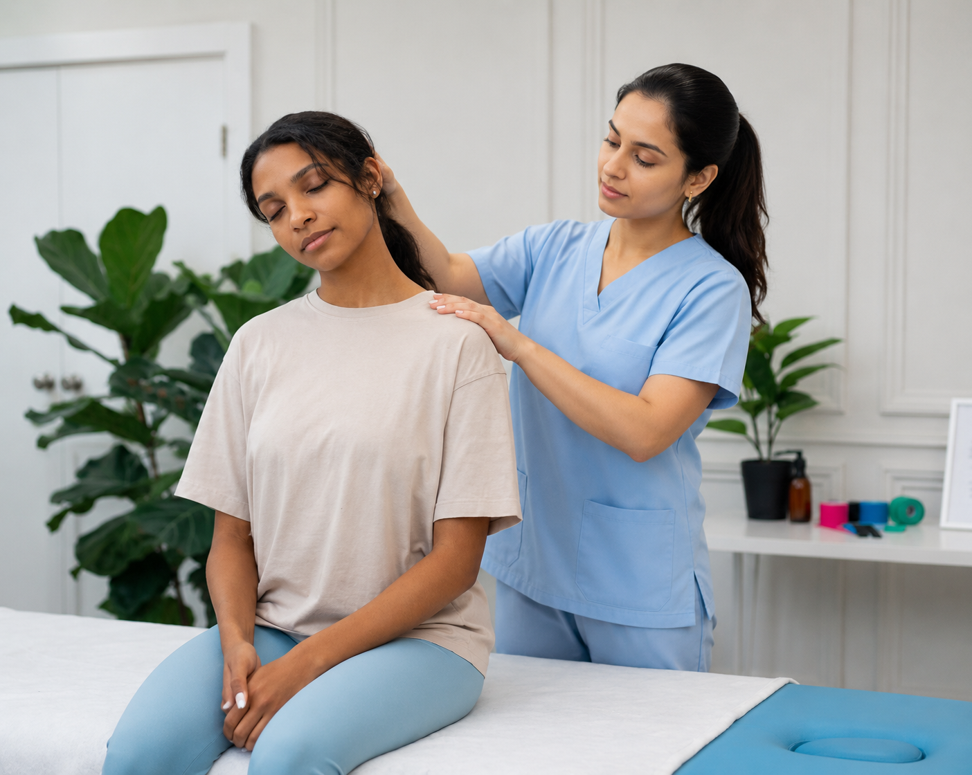 Dr. Dharati Patel providing manual therapy for back and neck pain